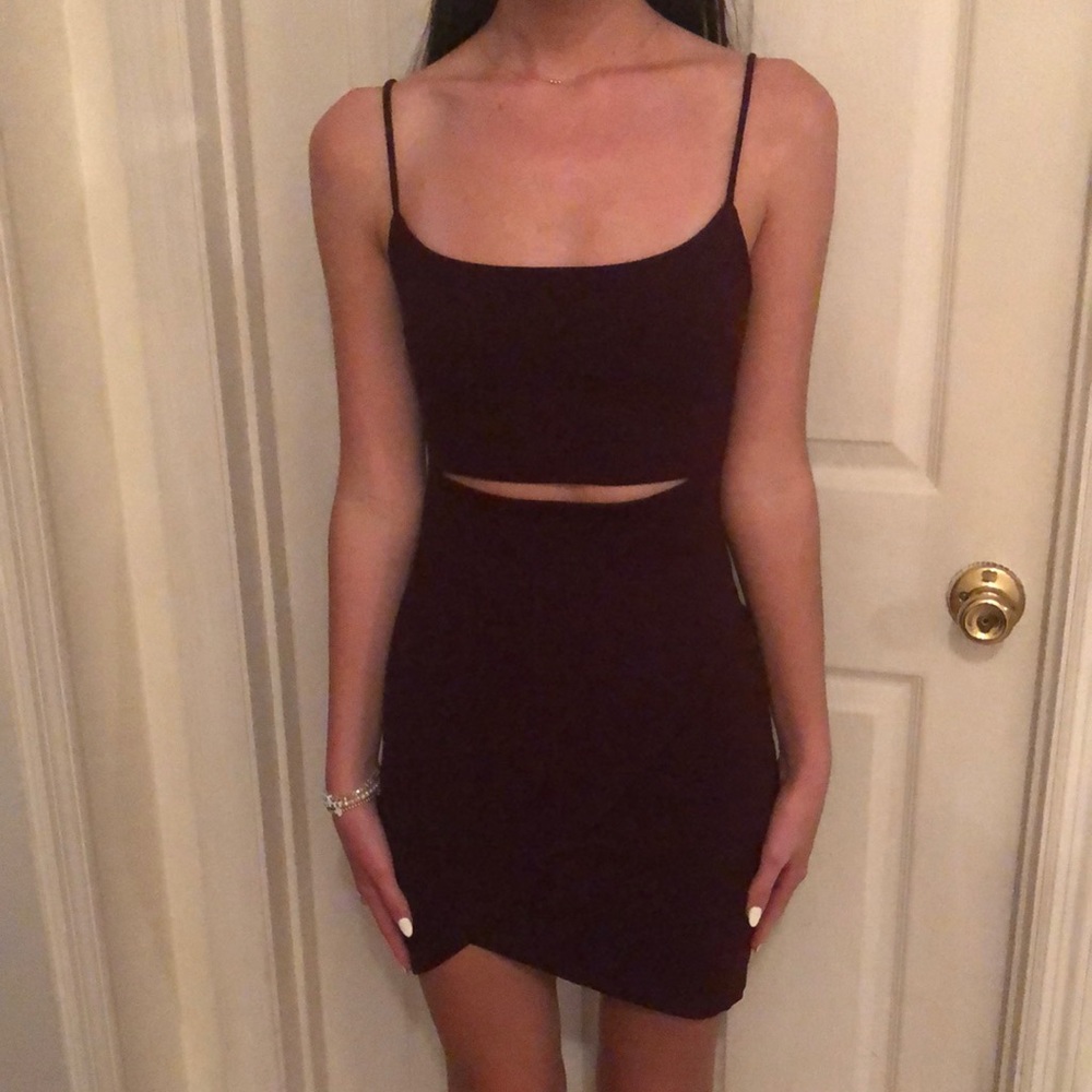 Burgundy mini dress
